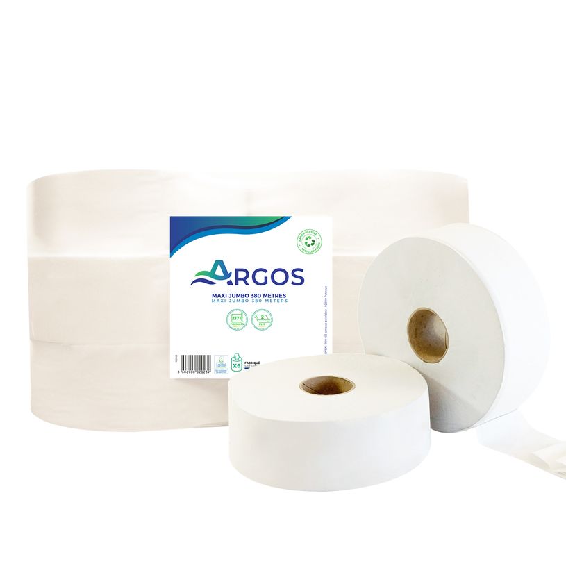 3606900020239-Argos - Papier toilette Maxi Jumbo - 6 rouleaux de 2171 feuilles - 2 plis - 380m--0