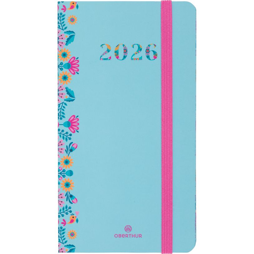 3664447211695-Agenda Merida - 1 semaine sur 2 pages - 9,5 x 17,5 cm - bleu - Oberthur--0