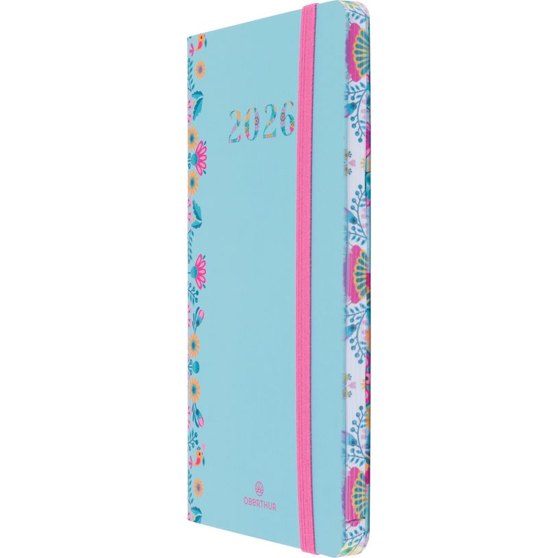 3664447211695-Agenda Merida - 1 semaine sur 2 pages - 9,5 x 17,5 cm - bleu - Oberthur--1