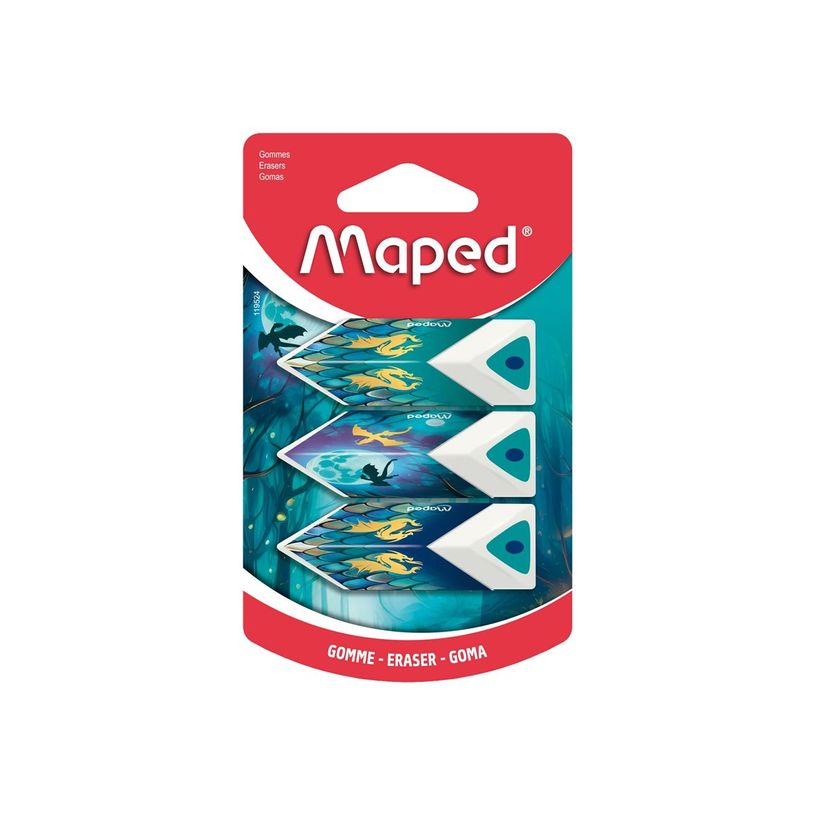 3154141195242-Maped - Dragon - 3 gommes pyramide - blanc - blister-P_405266331_4-3