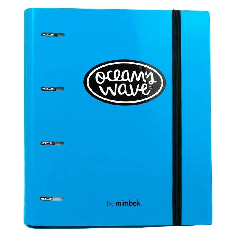 8435603306129-Carpeta A4 de 4 Anillas Azul neón. Carpeblock con recambio de 100 Hojas + 20 hojas GRATIS--0
