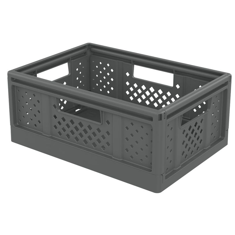 3234530015334-Sundis Fold'n store - Casier pliant M - 14L - L27,3xH16,6xP38,6 cm - gris --0