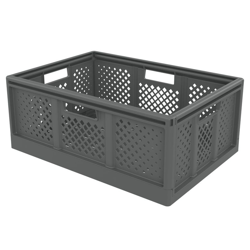 3234530015341-Sundis Fold'n store - Casier pliant L - 40L - L54,6xH22,6xP38,6 cm - gris --0