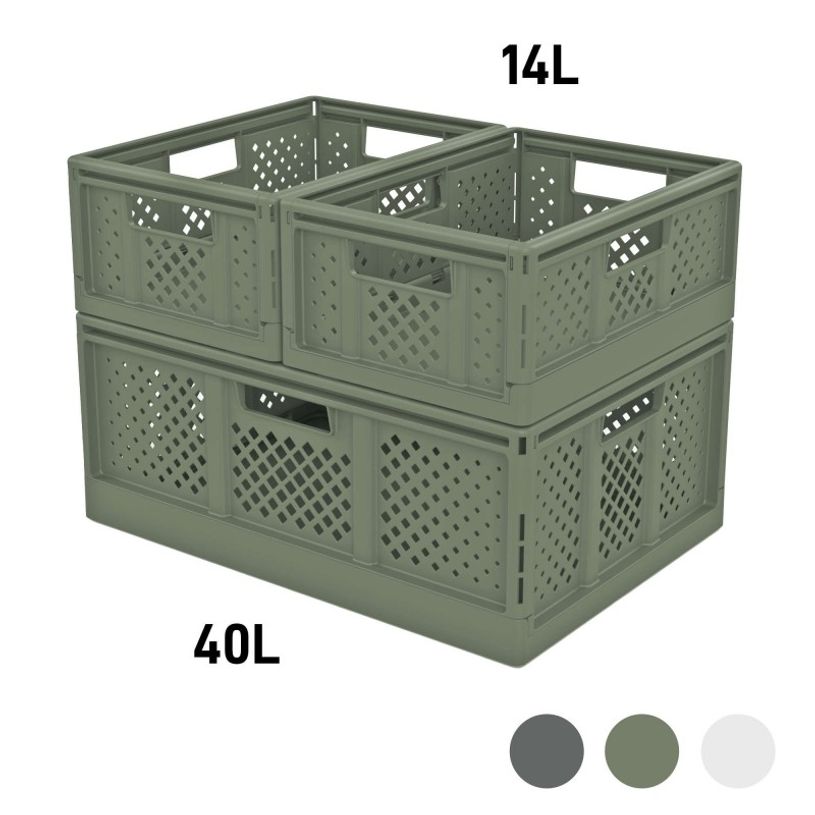 3234530016201-Sundis Fold'n store - Casier pliant L - 40L - L54,6xH22,6xP38,6 cm - vert --4