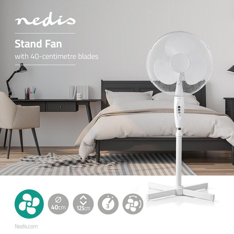 5412810291113-Nedis - Ventilateur sur Pied - 40 cm - 3 vitesses - blanc--4