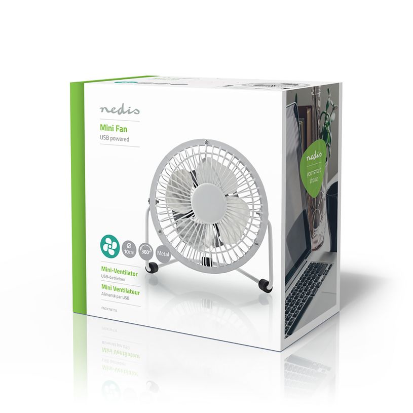 5412810291090-Nedis - Mini ventilateur de table - 10 cm - 1 vitesse - alimentation USB - blanc--2