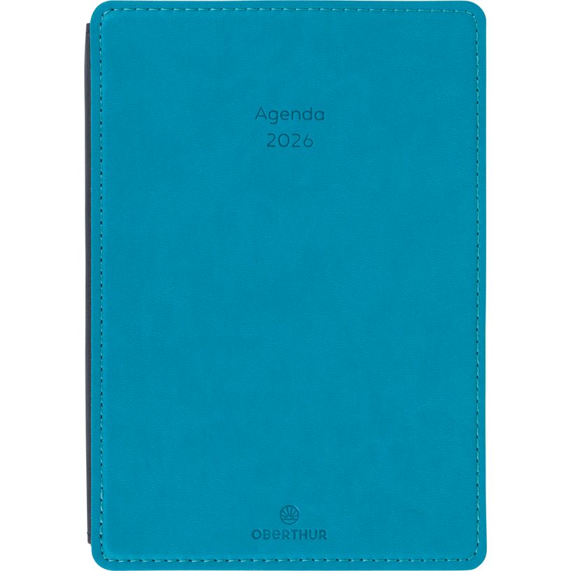 3664447208619-Agenda Stan - 1 semaine sur 2 pages - 11,5 x 16,5 cm - bleu canard - Oberthur--0
