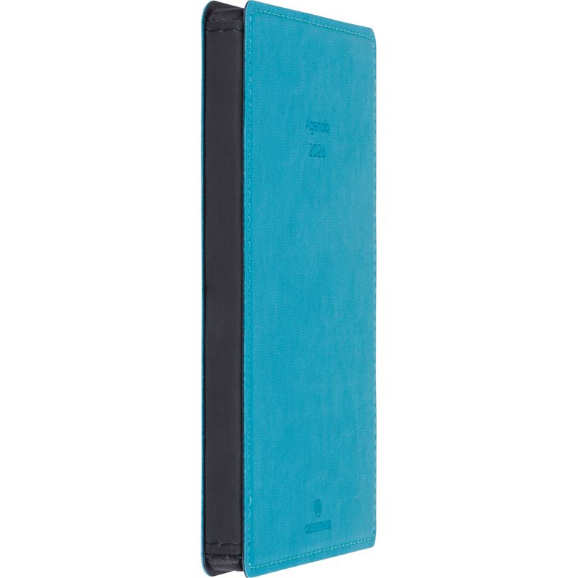 3664447208619-Agenda Stan - 1 semaine sur 2 pages - 11,5 x 16,5 cm - bleu canard - Oberthur--1