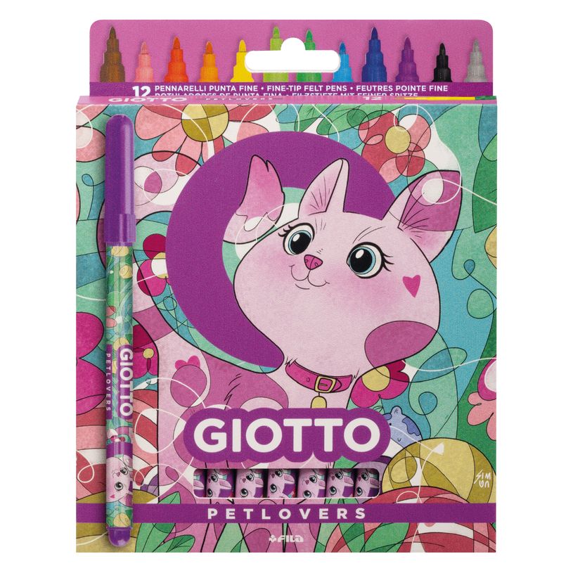 8000825069260-Giotto - Étui 12 feutres fins Petlovers - Chat--0