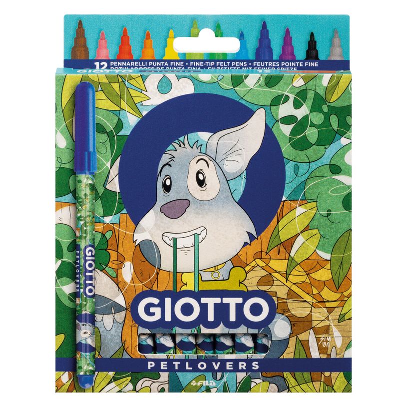 8000825069291-Giotto - Étui 12 feutres fins Petlovers - Chien--0