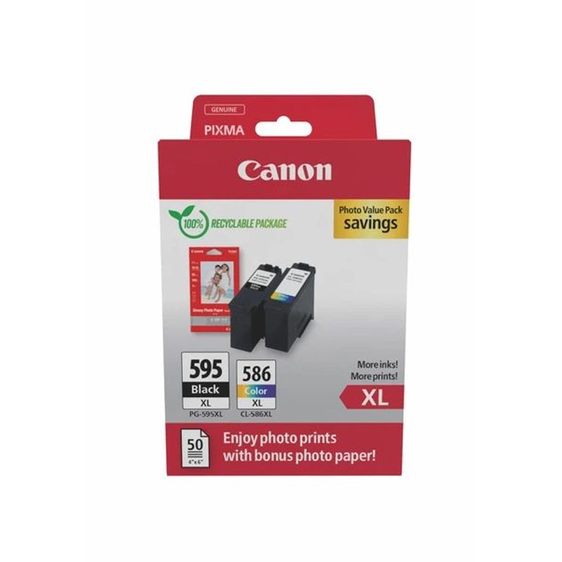 8714574693859-Canon PG-595XL/CL-586XL - Pack de 2 - noir,cyan, magenta, jaune - cartouche d'encre originale--0