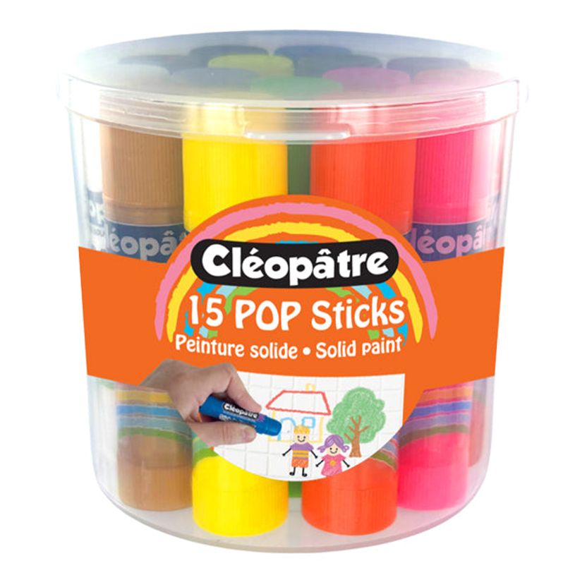 3134725026766-CLÉOPÂTRE – Pop Sticks peinture solide hypoallergénique – 15 couleurs × 5 g--0