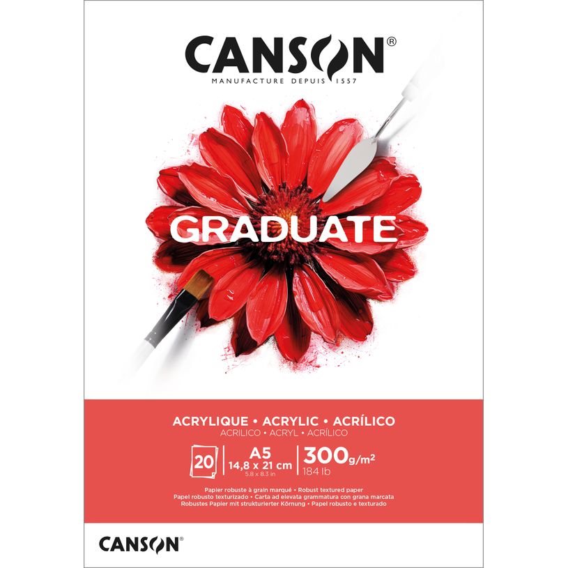 3148950144355-Canson Graduate Acrylic – Bloc 20 feuilles - A5 - 300g--0