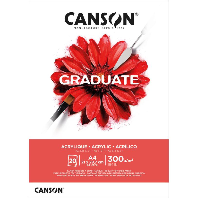3148950144386-Canson Graduate Acrylic – Bloc 20 feuilles - A4 - 300g--0