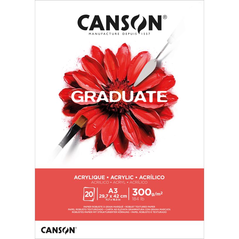 3148950144416-Canson Graduate Acrylic – Bloc 20 feuilles - A3 - 300g--0