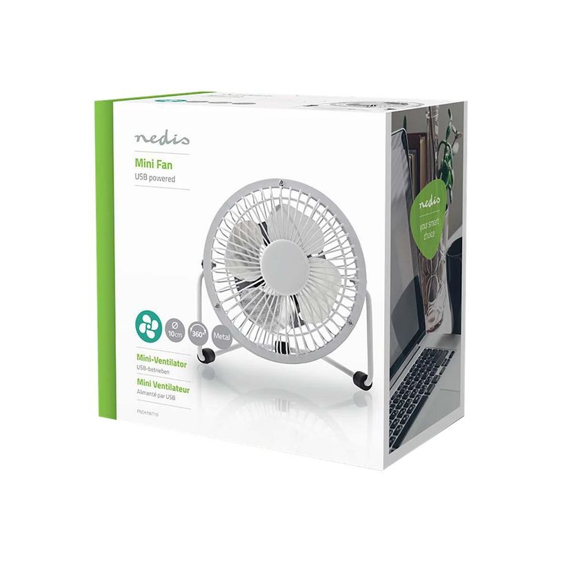 5412810291090-Nedis - Mini ventilateur de table - 10 cm - 1 vitesse - alimentation USB - blanc-P_405267305_4-11