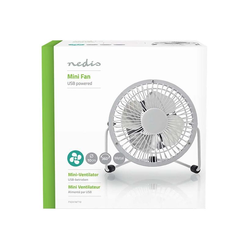5412810291090-Nedis - Mini ventilateur de table - 10 cm - 1 vitesse - alimentation USB - blanc-P_405267305_5-9