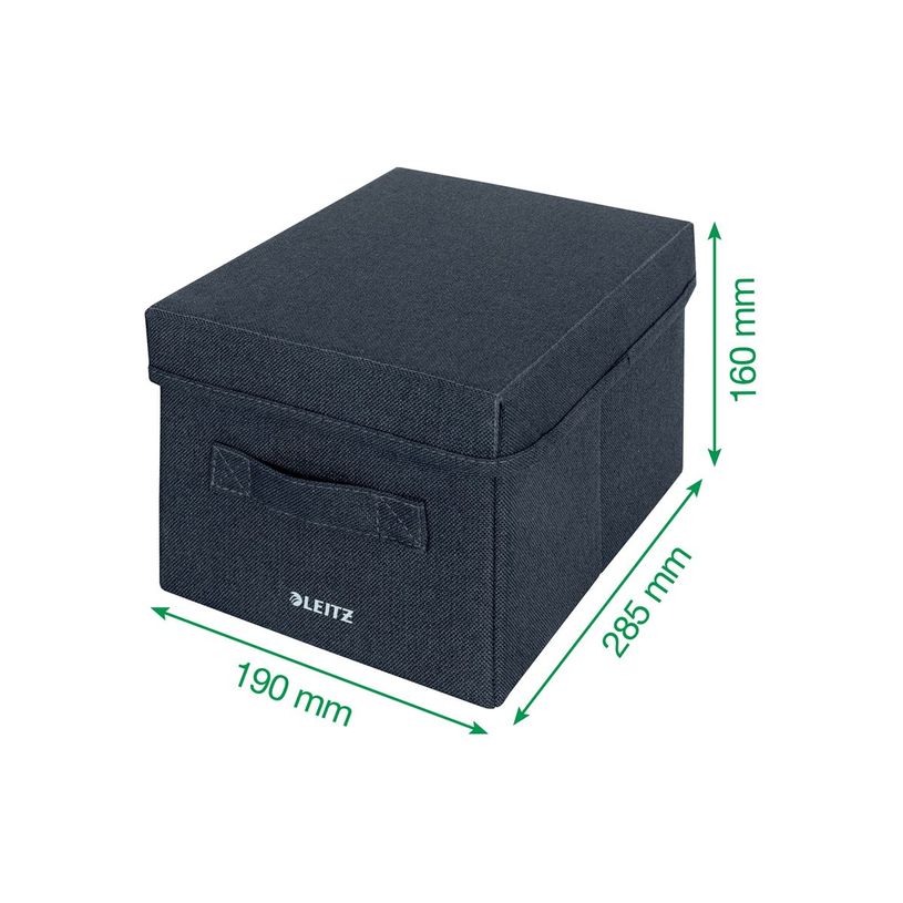 4002432134939-Leitz Fabric Storage - 2 Boîtes de rangement en tissu avec couvercle - petit - gris velou-P_405267357_4-0