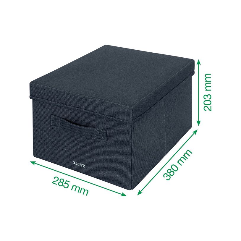 4002432134632-Leitz Fabric Storage - 2 Boîtes de rangement en tissu avec couvercle - moyen - gris velou-P_405267358_4-0