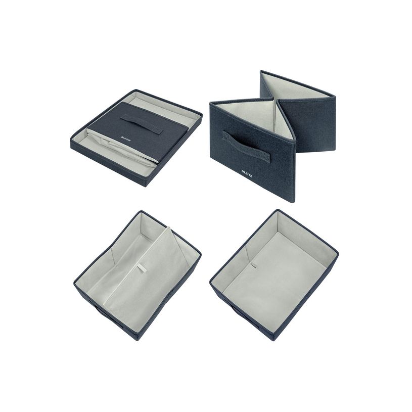 4002432134632-Leitz Fabric Storage - 2 Boîtes de rangement en tissu avec couvercle - moyen - gris velou-P_405267358_6-1