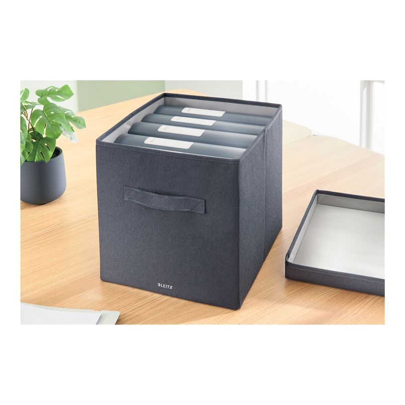 4002432134649-Leitz Fabric Storage - 2 Boîtes de rangement en tissu avec couvercle - large - gris velou-P_405267359_1-4