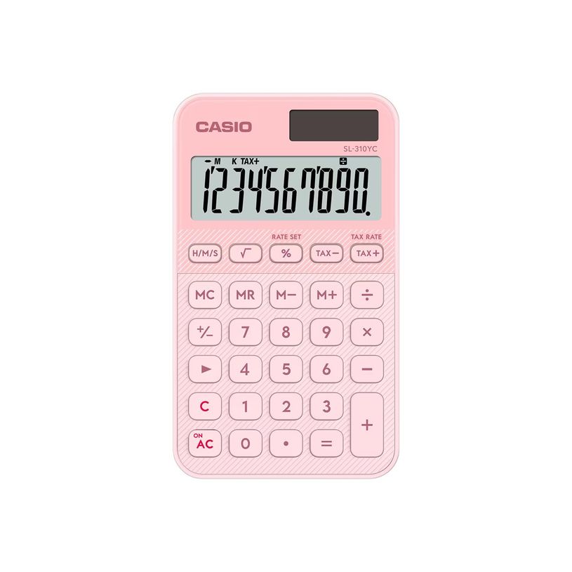 4549526620874-Casio SL-310YC - Calculatrice de bureau - 10 chiffres - panneau solaire, pile - Rose-P_405267536_1-0
