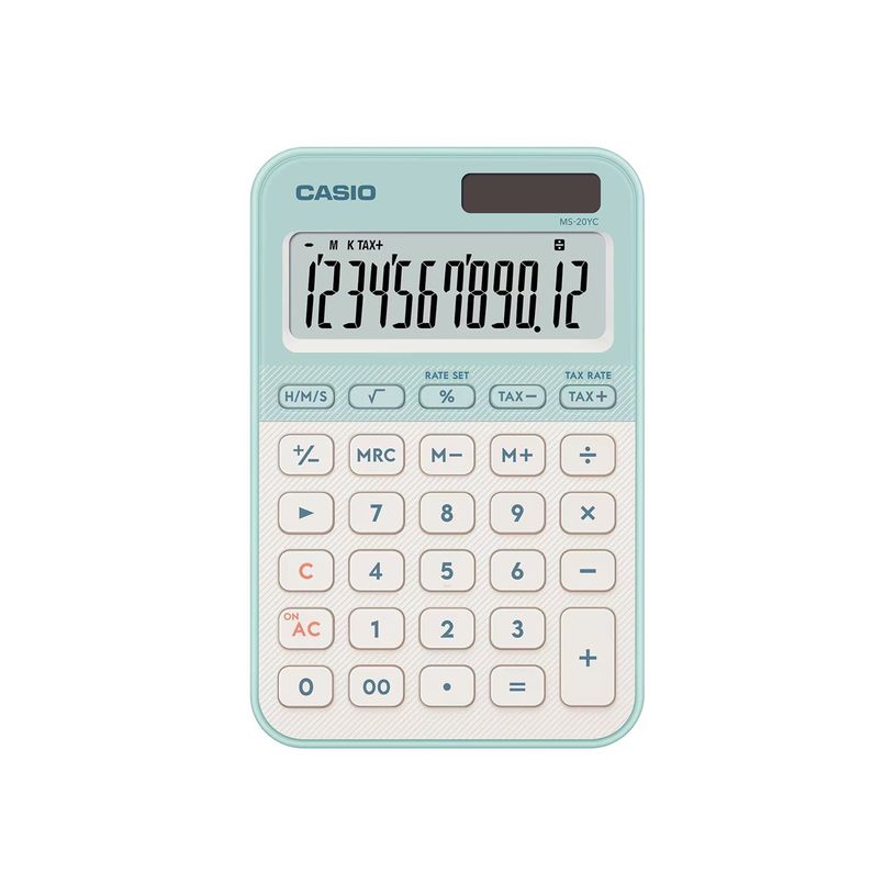 4549526621284-Casio MS-20YC - Calculatrice de bureau - 12 chiffres - panneau solaire, pile - vert-P_405267540_1-0