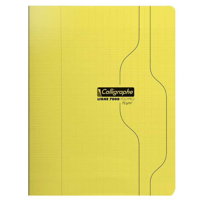 3210331701041-Calligraphe 7000 - Cahier polypro - 17 x 22 cm - 48 pages - grands carreaux (Seyes) - jaune--0