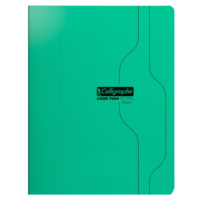 3210331701058-Calligraphe 7000 - Cahier polypro - 17 x 22 cm - 48 pages - grands carreaux (Seyes) - vert--0