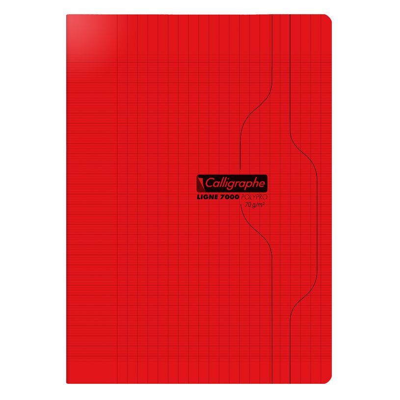 3210331701331-Calligraphe 7000 - Cahier polypro - 21 x 29,7 cm - 96 pages - grands carreaux (Seyes) - rouge--0
