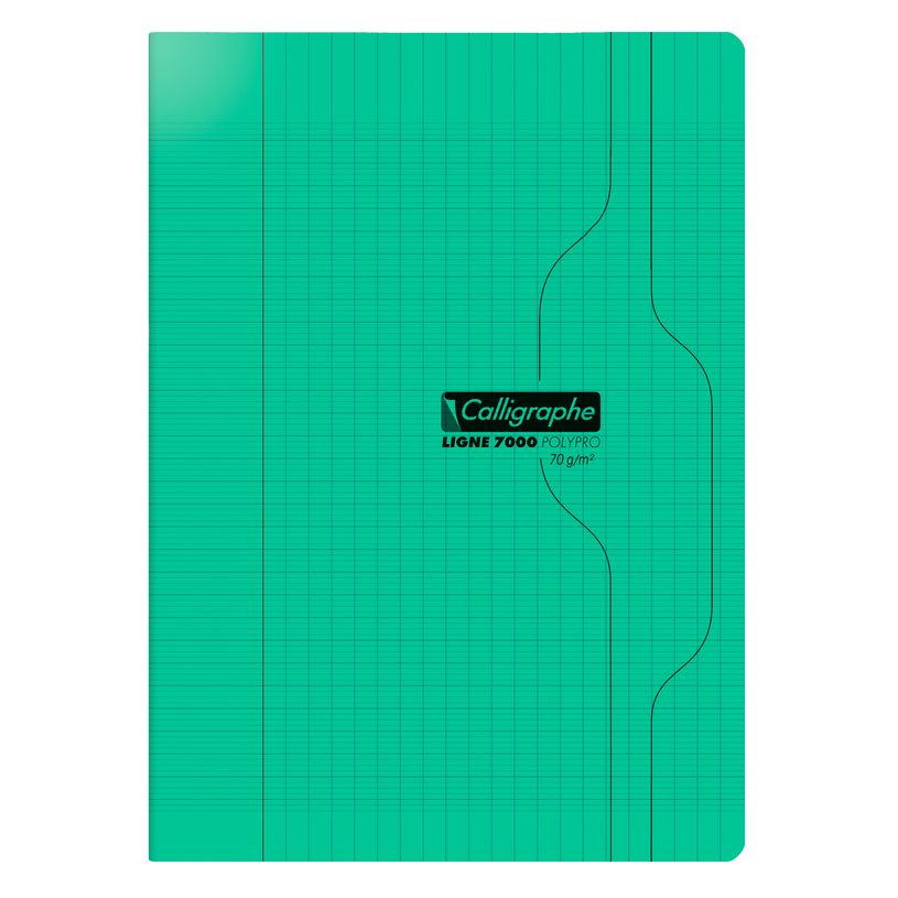3210331701355-Calligraphe 7000 - Cahier polypro - 21 x 29,7 cm - 96 pages - grands carreaux (Seyes) - vert--0