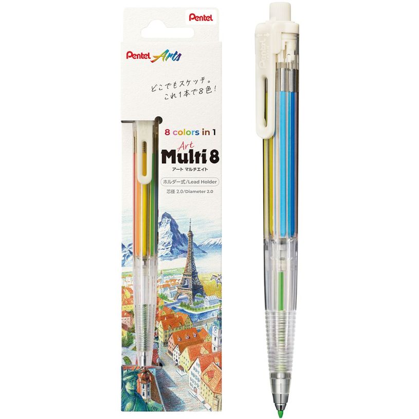 4902506427793-Pentel Art Multi8 - Porte-mine 8 couleurs XPH804--0