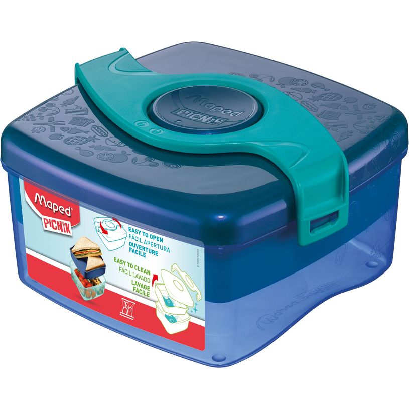 3154148701088-MAPED PICNIK - Boîte à déjeuner & Goûter medium ORIGINS FAMILLE - coloris Aqua--0