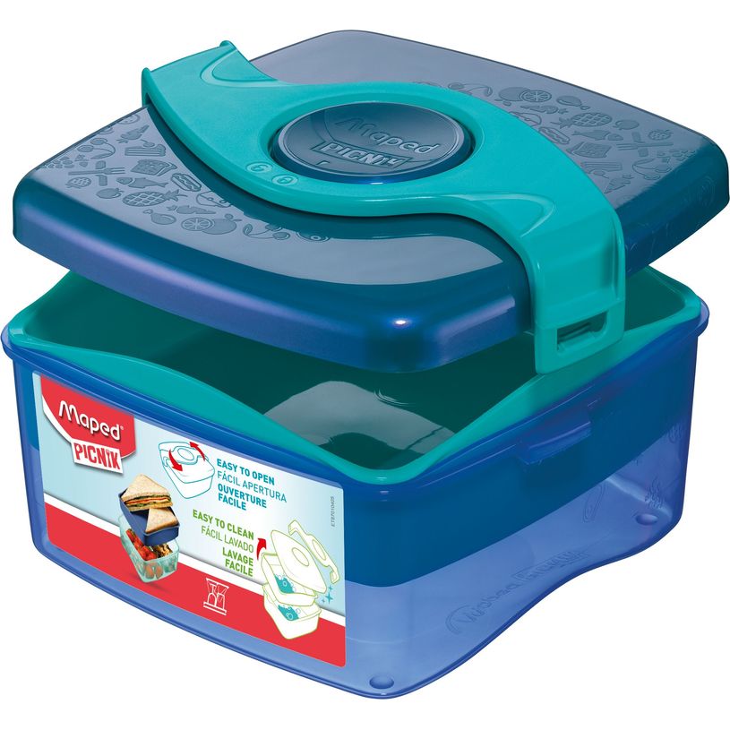3154148701088-MAPED PICNIK - Boîte à déjeuner & Goûter medium ORIGINS FAMILLE - coloris Aqua--1