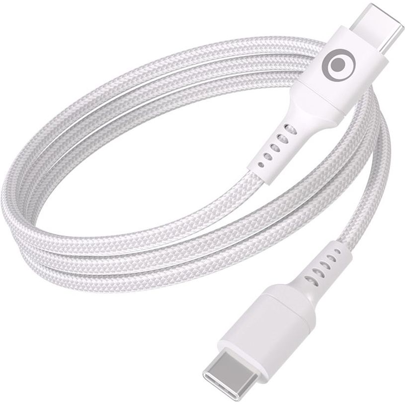 3571211538417-Bigben Connected - Câble USB-C vers USB-C - Tissé - 1,2m - Blanc--2
