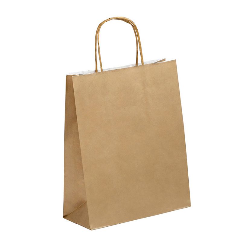 3135250988840-50 Sacs cadeau kraft - poignées torsadées - 18 cm x 8 cm x 24 cm - or--0