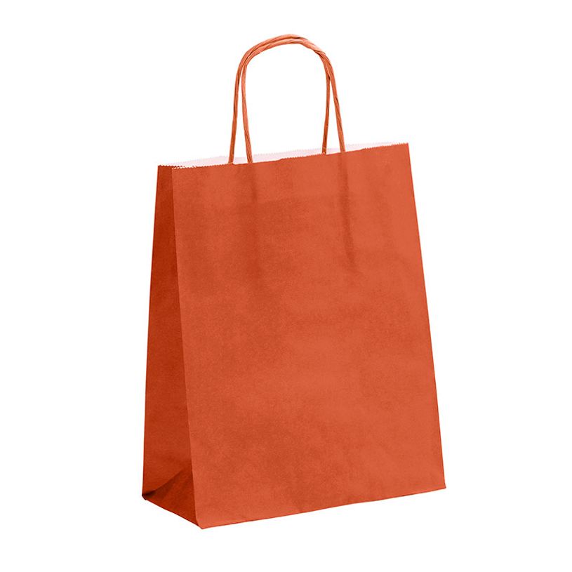 3135250900798-50 Sacs cadeau kraft - poignées torsadées - 18 cm x 8 cm x 24 cm - terracotta--0