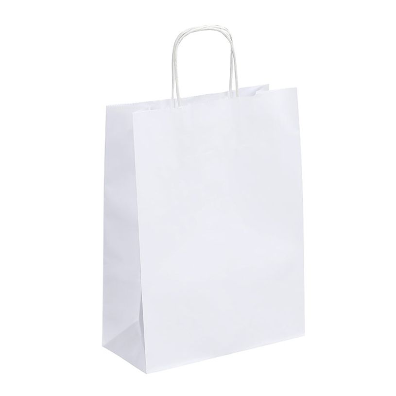 3135250985504-50 Sacs cadeau kraft - poignées torsadées - 22 cm x 10 cm x 31 cm - blanc--0
