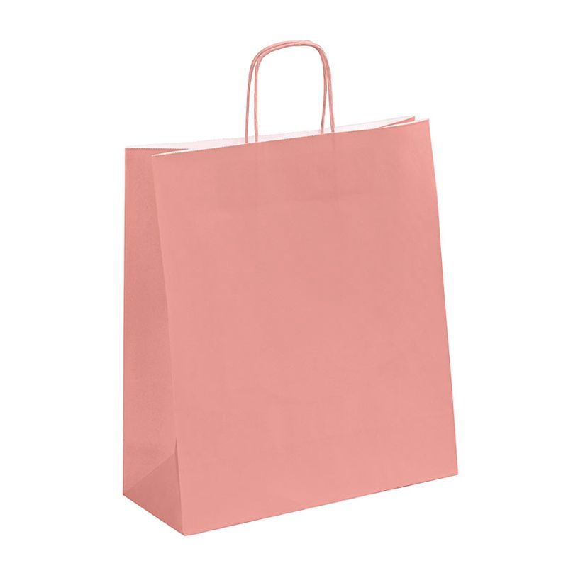 3135250900903-50 Sacs cadeau kraft - poignées torsadées - 35 cm x 13 cm x 40 cm - rose poudré--0