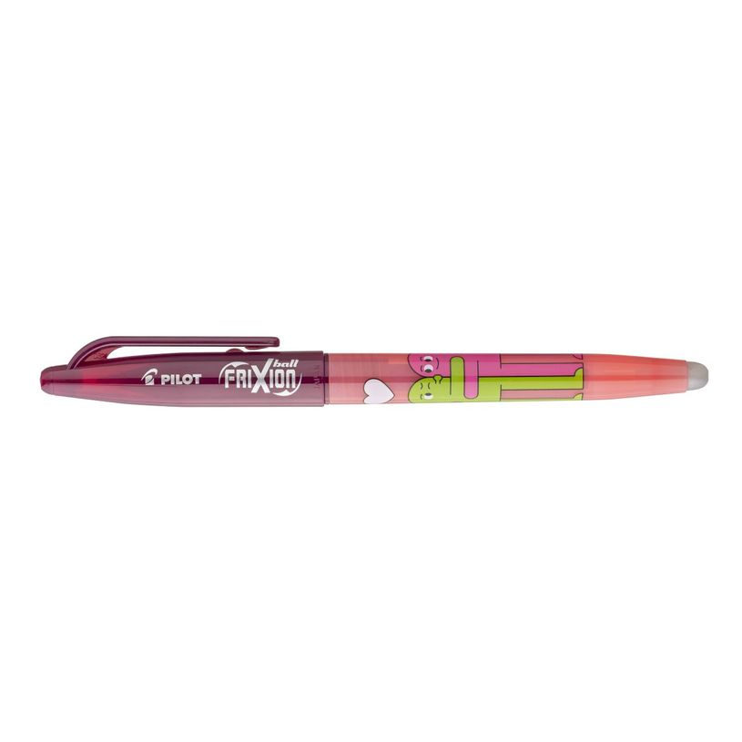 4902505693717-Pilot – FriXion Ball Friends – Stylo effaçable – Encre bleue – Pointe moyenne – Corps rose c--0