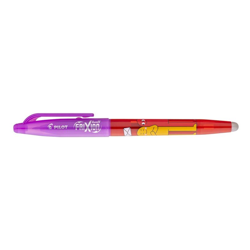 4902505693779-Pilot – FriXion Ball Friends – Stylo effaçable – Encre bleue – Pointe moyenne – Corps rouge--0