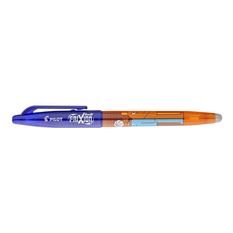 4902505693793-Pilot – FriXion Ball Friends – Stylo effaçable – Encre bleue – Pointe moyenne – Corps orange--0