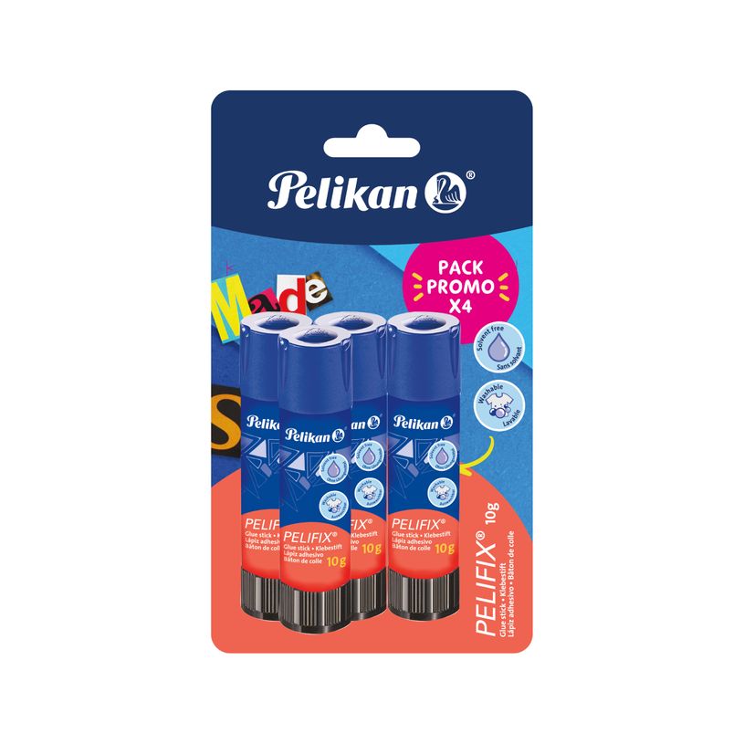 4006144109940-Pelikan – 4 bâtons de colle Pelifix – 10 g – Blister--0