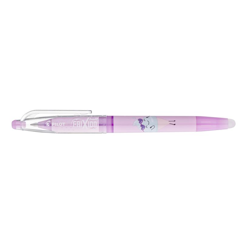 4902505693588-PILOT Frixion Ball Pool Party – Stylo effaçable rose pastel – Encre violette – Pointe moyenne 0,--0