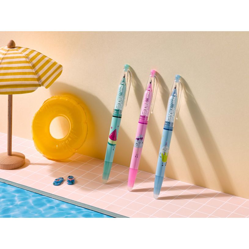 4902505693595-PILOT Frixion Ball Pool Party – Stylo effaçable bleu pastel – Encre bleue – Pointe moyenne 0,7 m--2