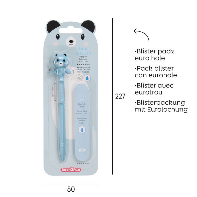 8422593121511-Blister de 1 stylo Ours Hug Attack Back2Fun--4