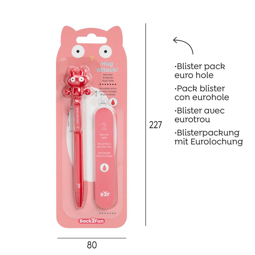 8422593121559-Blister de 1 stylo Hibou Hug Attack Back2Fun--4