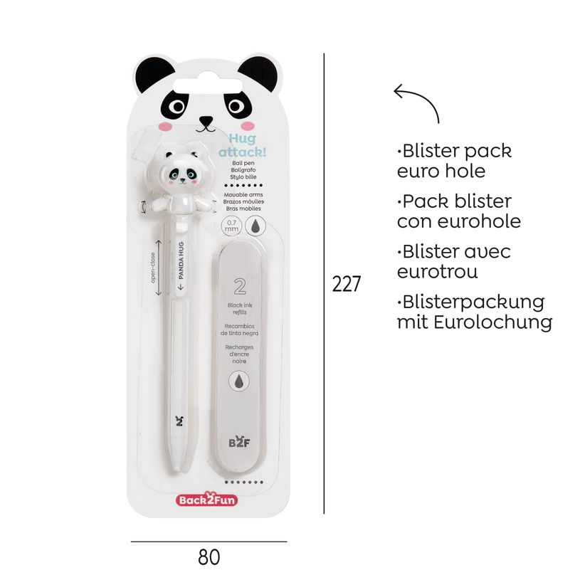 8422593121542-Blister de 1 stylo panda Hug Attack Back2Fun--4