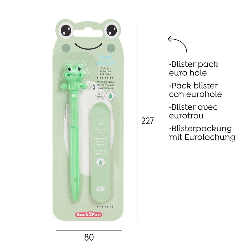 8422593121528-Blister de 1 stylo grenouille Hug Attack Back2Fun--4