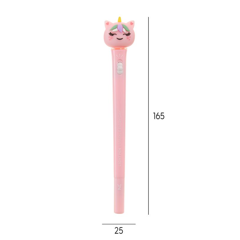 8422593121573-Stylo Licorne lumineux rose Back2Fun--1
